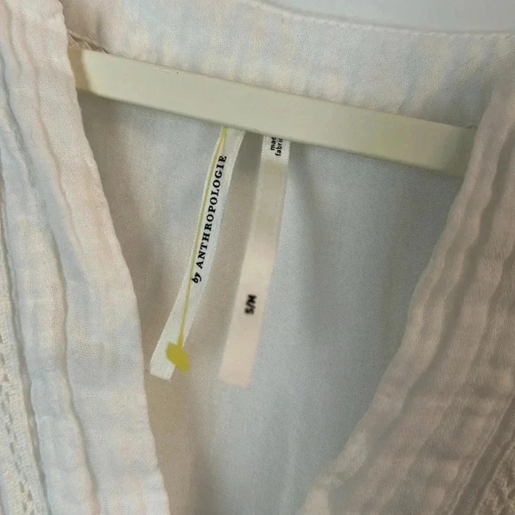 Anthropoloige Women's Gauzey White Dress Coverup Beach Sz S/M - Picture 5 of 6